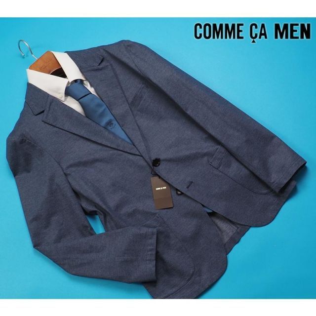新品サンプル 定価4.2万円 COMME CA MEN コムサメン ウール混 ジャケット54C(AB9)黒(05) 07-9999 大きいサイズ CA コムサメン COMME Mサイズ 0 トロピカルウール