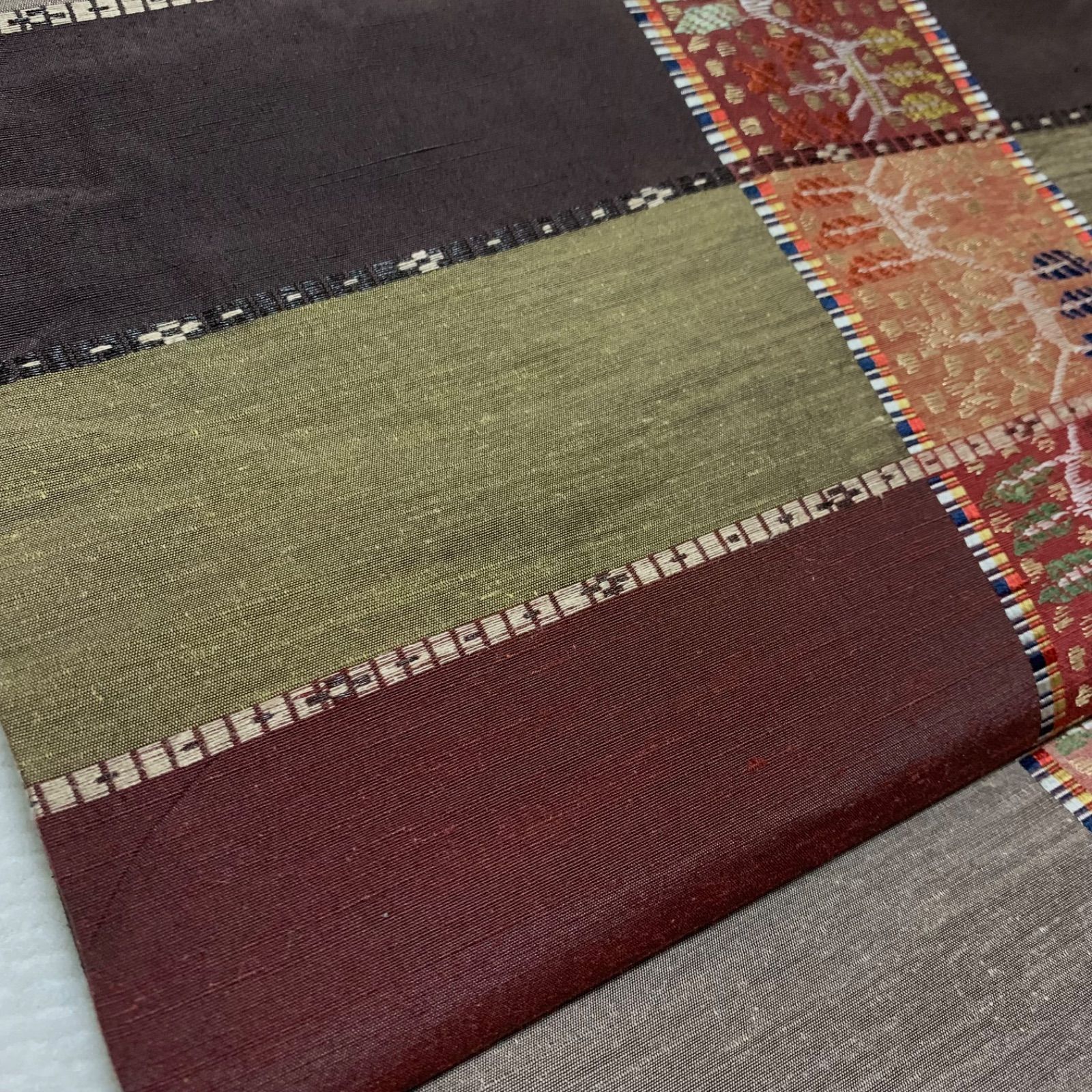  RB 1503 帯 名古屋帯 九寸名古屋帯 紬 レディース ブラウン系 織帯 六通 名古屋帯 帯