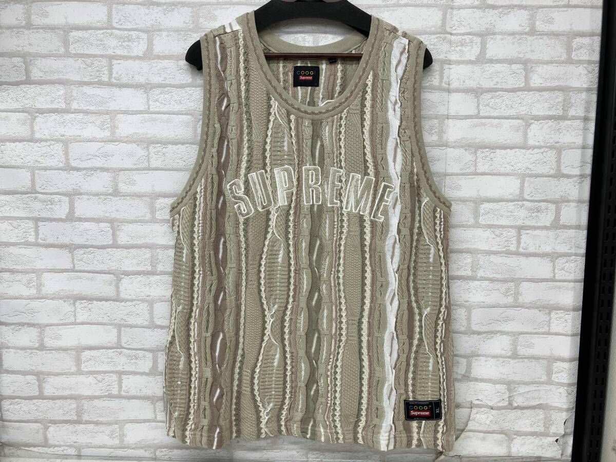Supreme × COOGI BasketBall Jersey シュプリーム クージー 23 ss カーキ ニット ノースリーブ メンズ XL ストリート