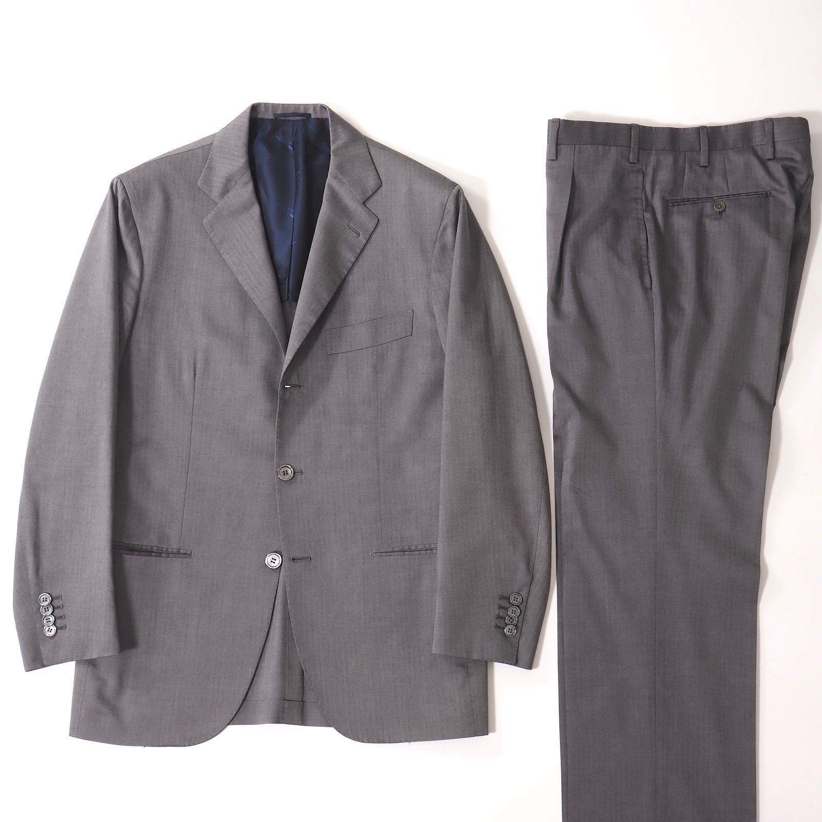 キートン Kiton イタリア製 コットン カシミヤ シルク スーツ 46 グレー メンズ 5 YK 009