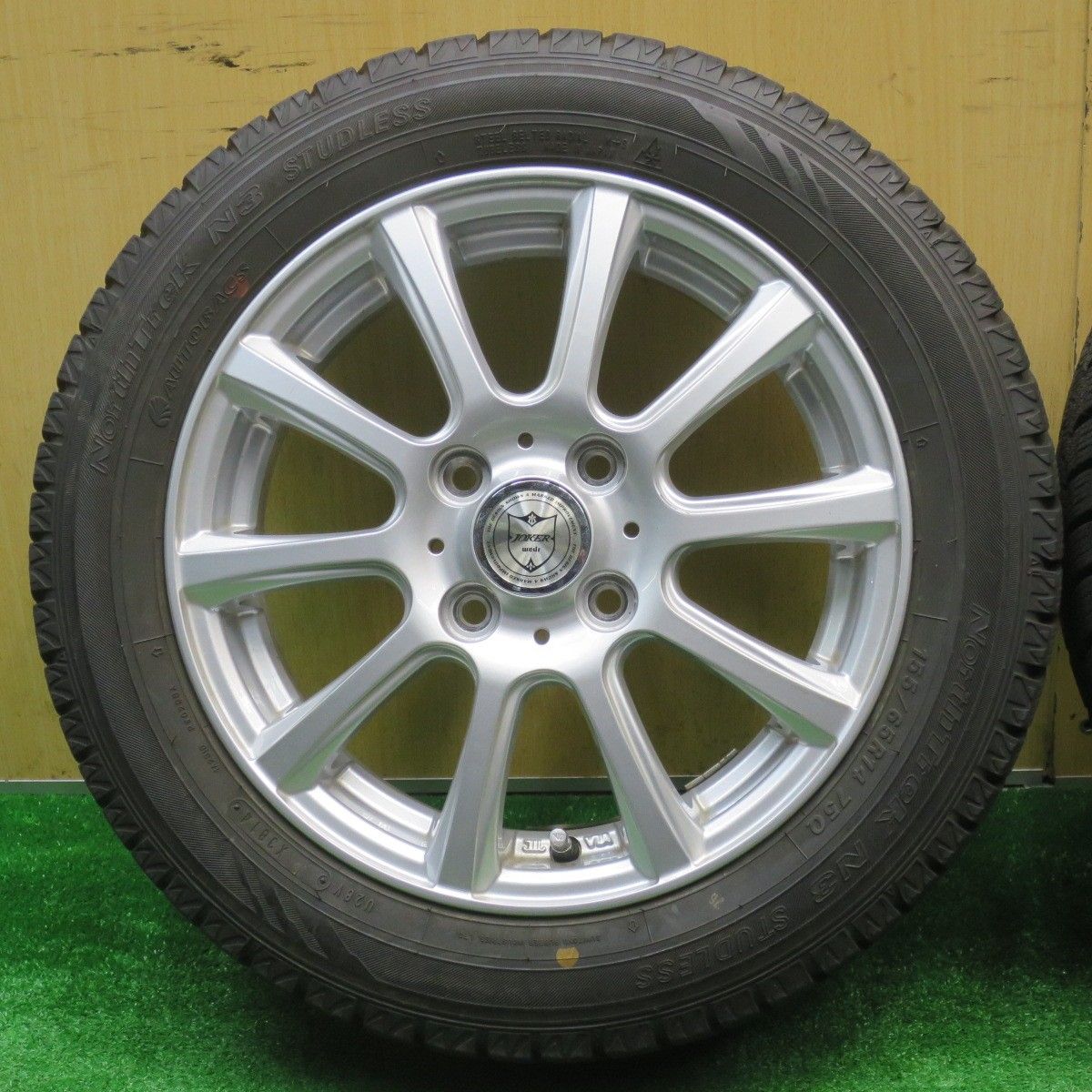  バリ溝 キレイ 9 5分 スタッドレス 155 65 R 14 オートバックス ノーストレック N 3 JOKER ジョーカー 14インチ PCD 100 4 H ス 14インチ タイヤ ホイールセット