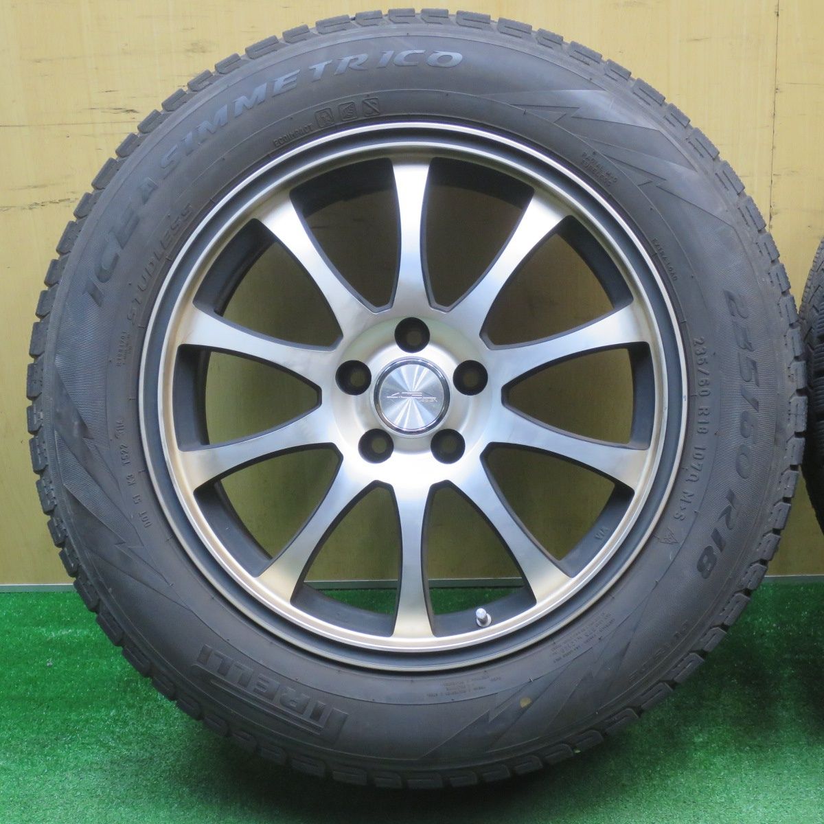  バリ溝 8 5分 アウディ Q 5 等 ACE DESIGN 235 60 R 18 スタッドレス ピレリ アイスアシンメトリコ 18インチ PCD 112 H ス 18インチ タイヤ ホイールセット