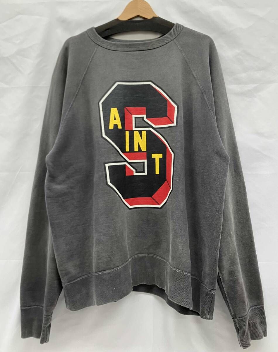 SAINT MICHEL セントマイケル SM A 22 0000 050 DENIM TEARS デニムティアーズ スウェット プリントデザイン グレー サイズXL