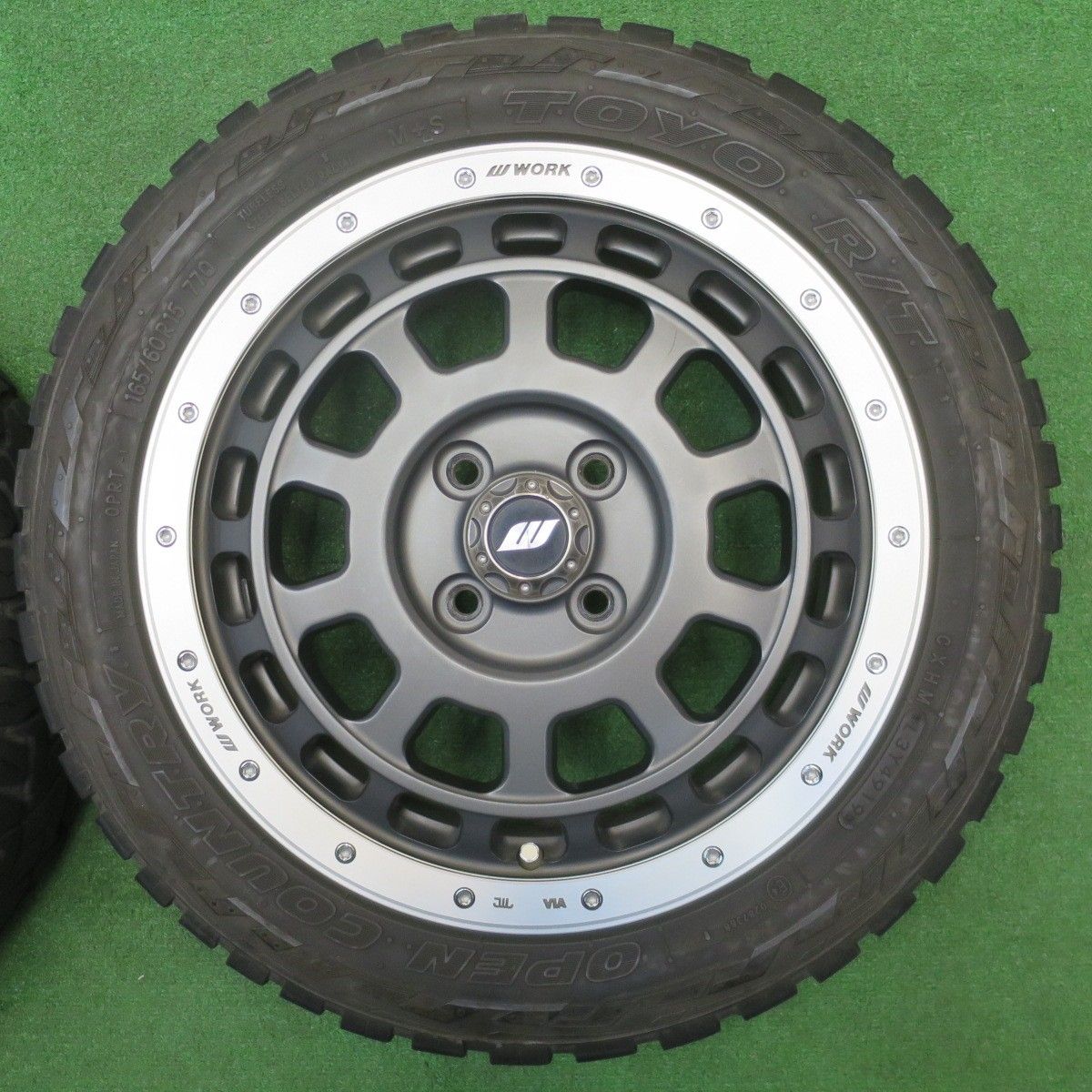 バリ溝 キレイ 9分 WORK CRAG T GRABIC CG TG 165 60 R 15 トーヨー オープン カントリー ワーク 15インチ ハスラー ソリオ 等 PCD 100 4 H ノ