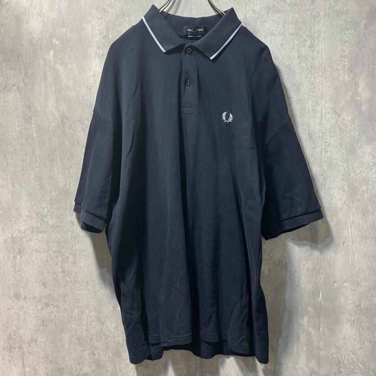 FRED PERRY BEAMS short sleeves pique polo shirt 半袖ポロシャツ ネイビー XLサイズ フレッドペリー ビームス