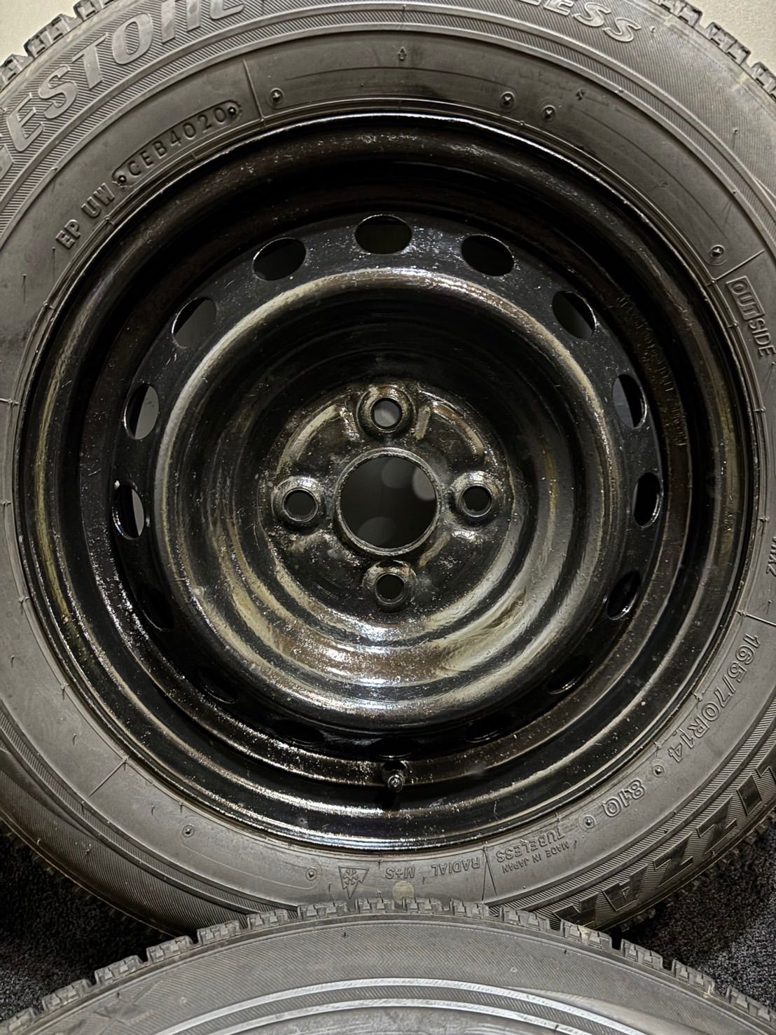 165 70 R 14 VRX 20年製 トヨタ スチール 14インチ 5 J 39 100 4 H スタッドレス 4本 アクア ヴィッツ スペイド 南1 K 941