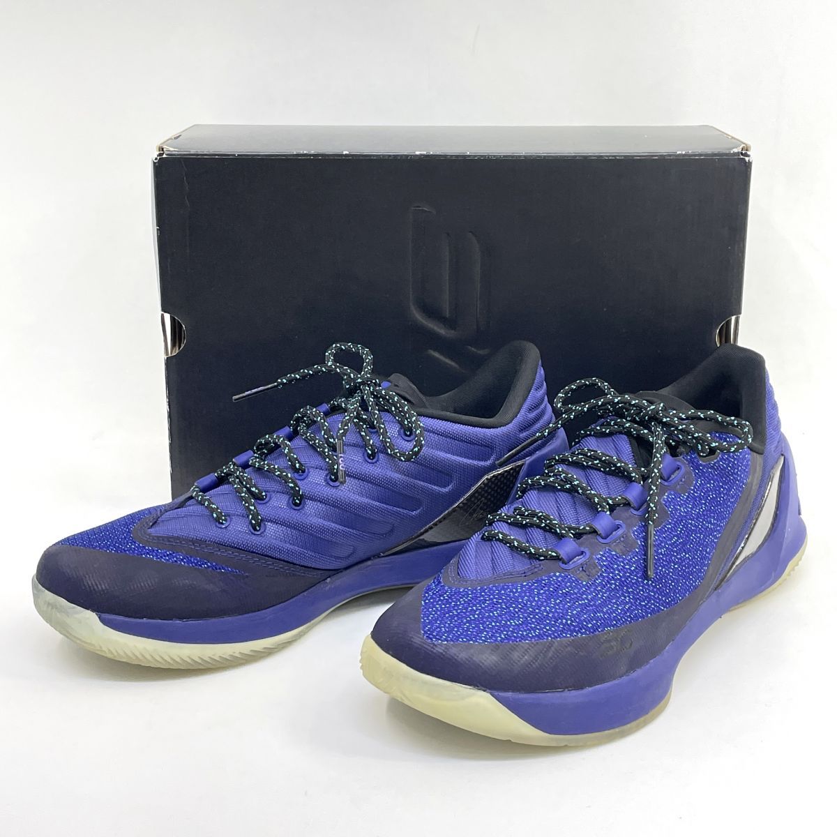 新作，HOT UNDER ARMOUR アンダーアーマー Curry 3 Low ローカットスニーカー 1286376-540 US9 27cm 箱有 ※中古 スニーカー