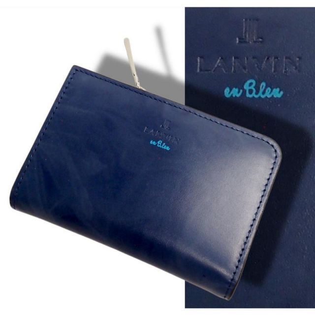 新品正規1.3万円 LANVIN en Bleu ランバン オン ブルー ミスティカル パスケース/コインケース 紺(NVY) 532602