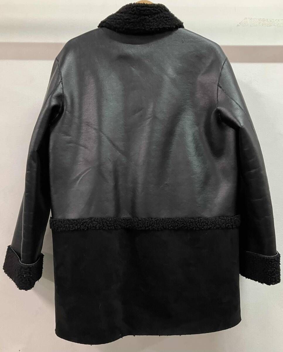 UN3D. アンスリード エコムートンライダースコート ボア ブラック