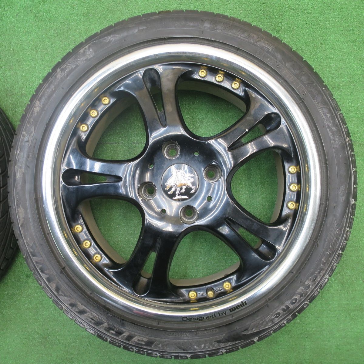 バリ溝 9分 Kranze Cerberus 215 45 R 17 ファイアストン ファイアホーク ワイドオーバル クレンツェ ケルベロス 17インチ PCD 114 3 4 H ノ