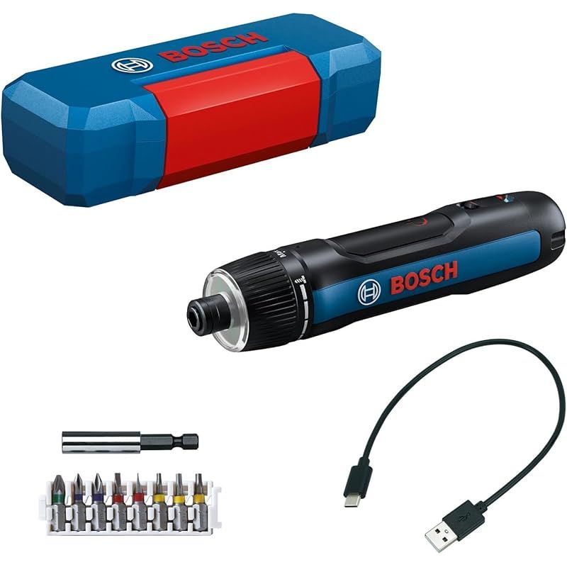 Bosch Professional ボッシュ 3 6 Vコードレス 電動 ドライバー ドライバービット8本 延長ビットホルダー ケース USB Type Cケーブル付 BoschGO
