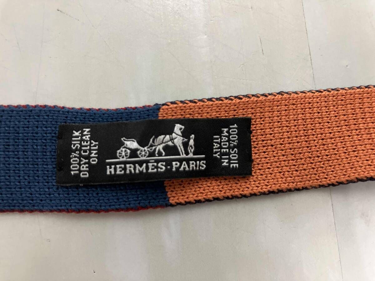 HERMES エルメス リバーシブルニットタイ ネクタイ マルチカラー