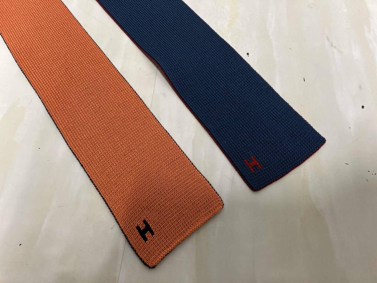 HERMES エルメス リバーシブルニットタイ ネクタイ マルチカラー