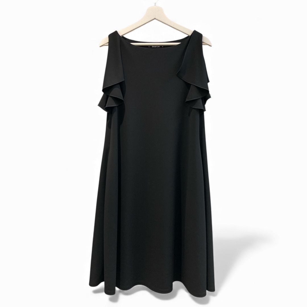 美品 DAISY LIN デイジー リン フリルワンピース 黒 ブラック サイズ40