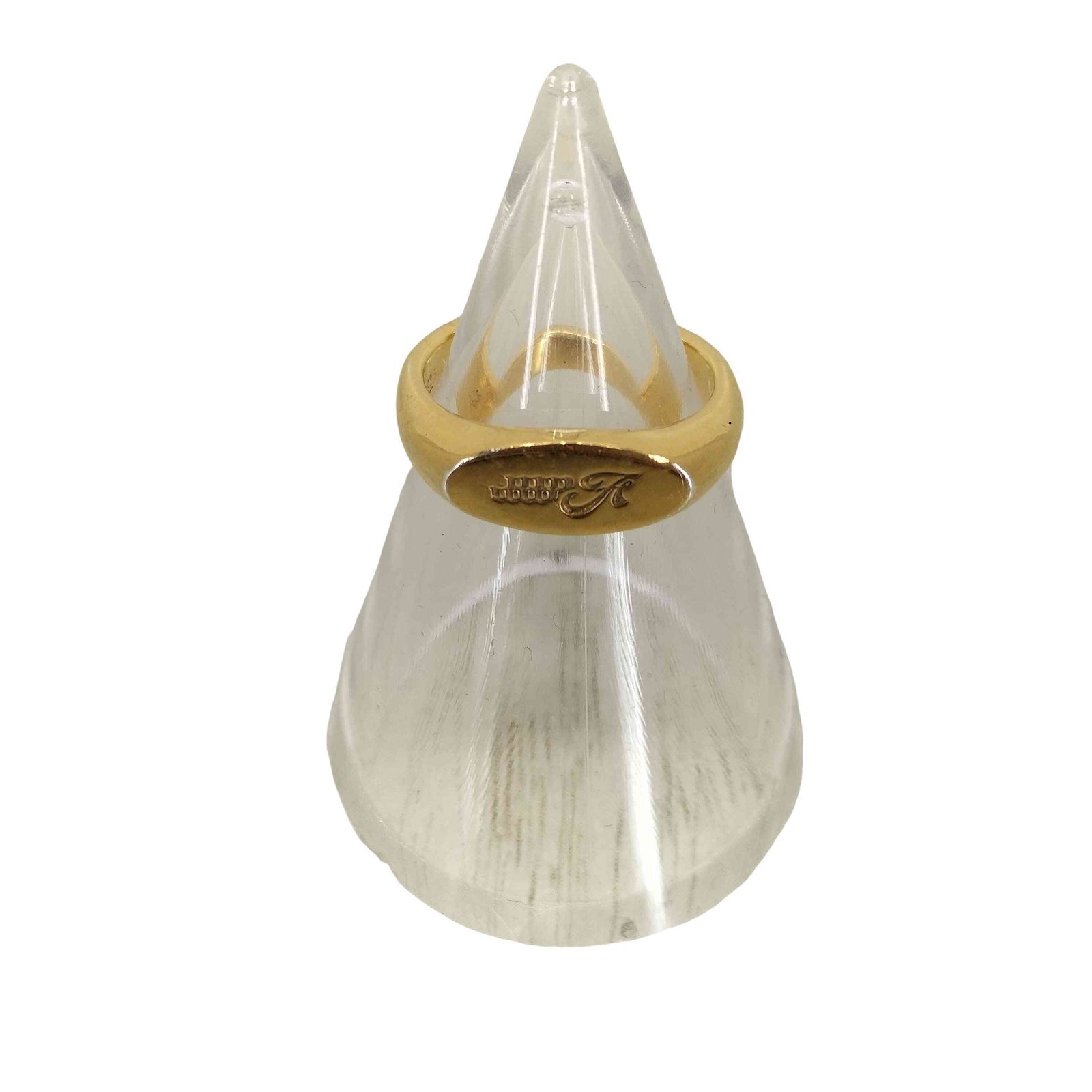 ユーズドフルギ 古着 4 W A JEWELRY SUPPLY 925刻印 EMBLEM RING ゴールドピンキーリング レディース 4号