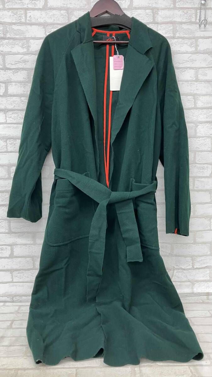 UN US 1894 C 124 S 2 アンユーズド メンズ サイズ2 モスグリーン ガウンコート ウール