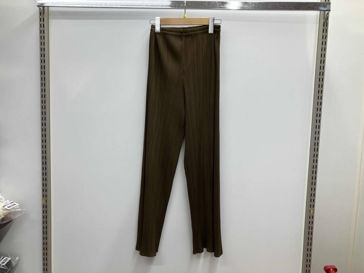 PLEATS PLEASE ISSEY MIYAKE プリーツプリーズ イッセイミヤケ カーキ プリーツパンツ PP 11-JF 204 サイズ2