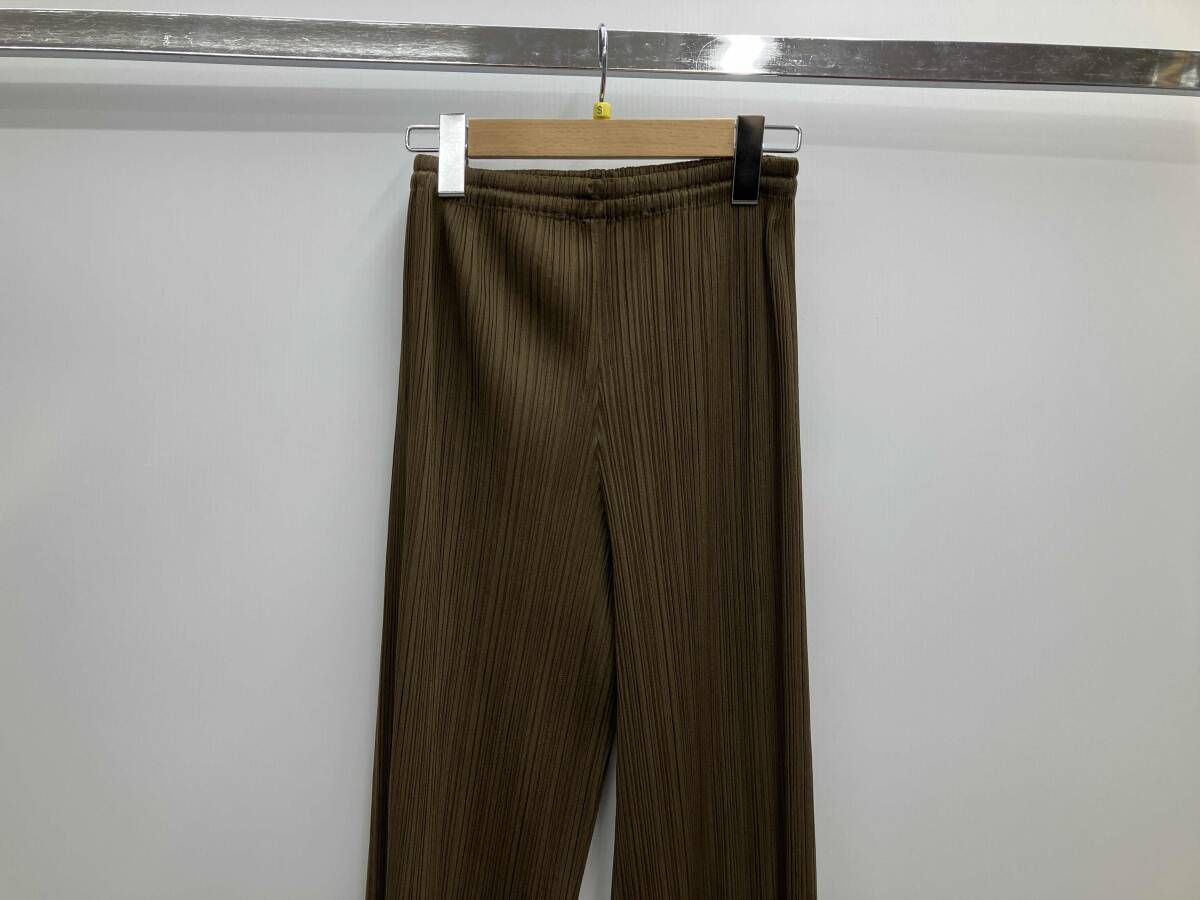 PLEATS PLEASE ISSEY MIYAKE プリーツプリーズ イッセイミヤケ カーキ プリーツパンツ PP 11 JF 204 サイズ2