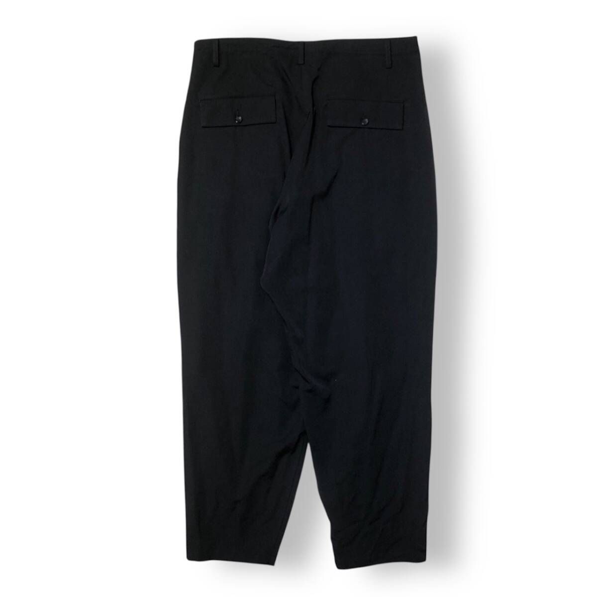 24 aw YOHJI POUR HOMME WOOL 8 TUCKS PANTS HO-P 35-100 サイズ3 ブラック ヨウジヤマモトプールオム