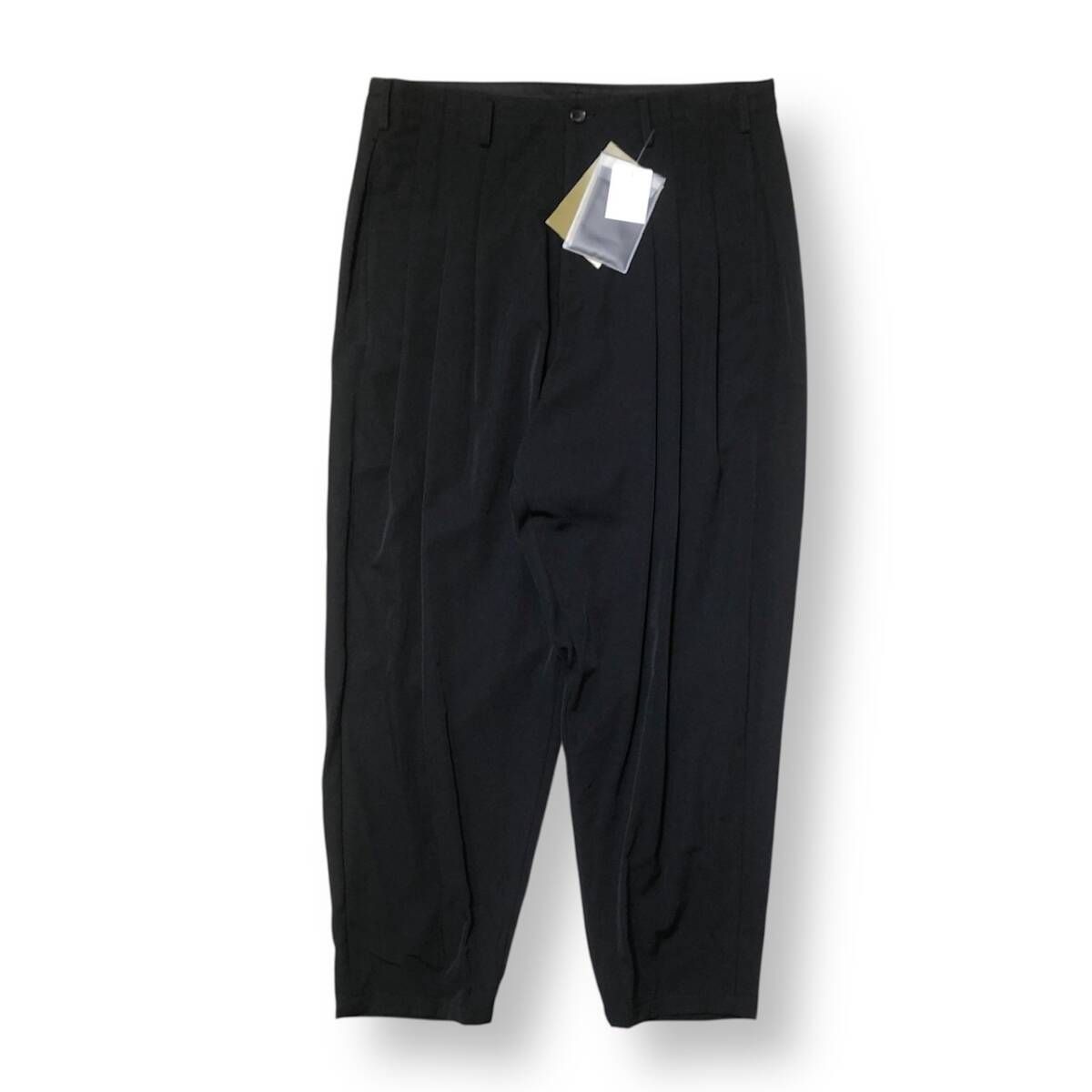 24 aw YOHJI POUR HOMME WOOL 8 TUCKS PANTS HO-P 35-100 サイズ3 ブラック ヨウジヤマモトプールオム