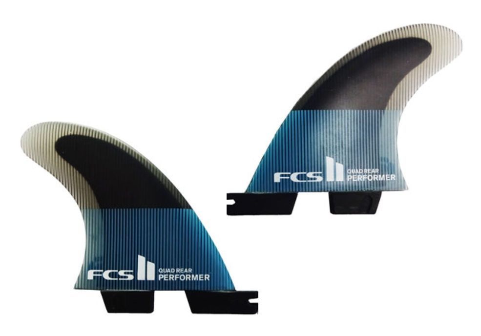 送料無料△FCS II Performer PC Large Teal/Black Quad Rear Fins新品