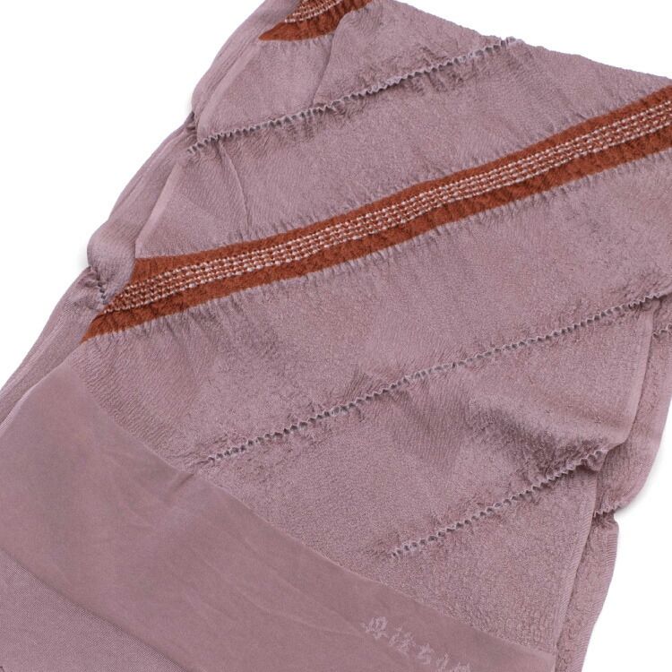 帯揚げ 正絹 丹後ちりめん 小豆色 赤系 帯あげ 帯上げ 小紋 訪問着 紬 和装小物 obiage-00032