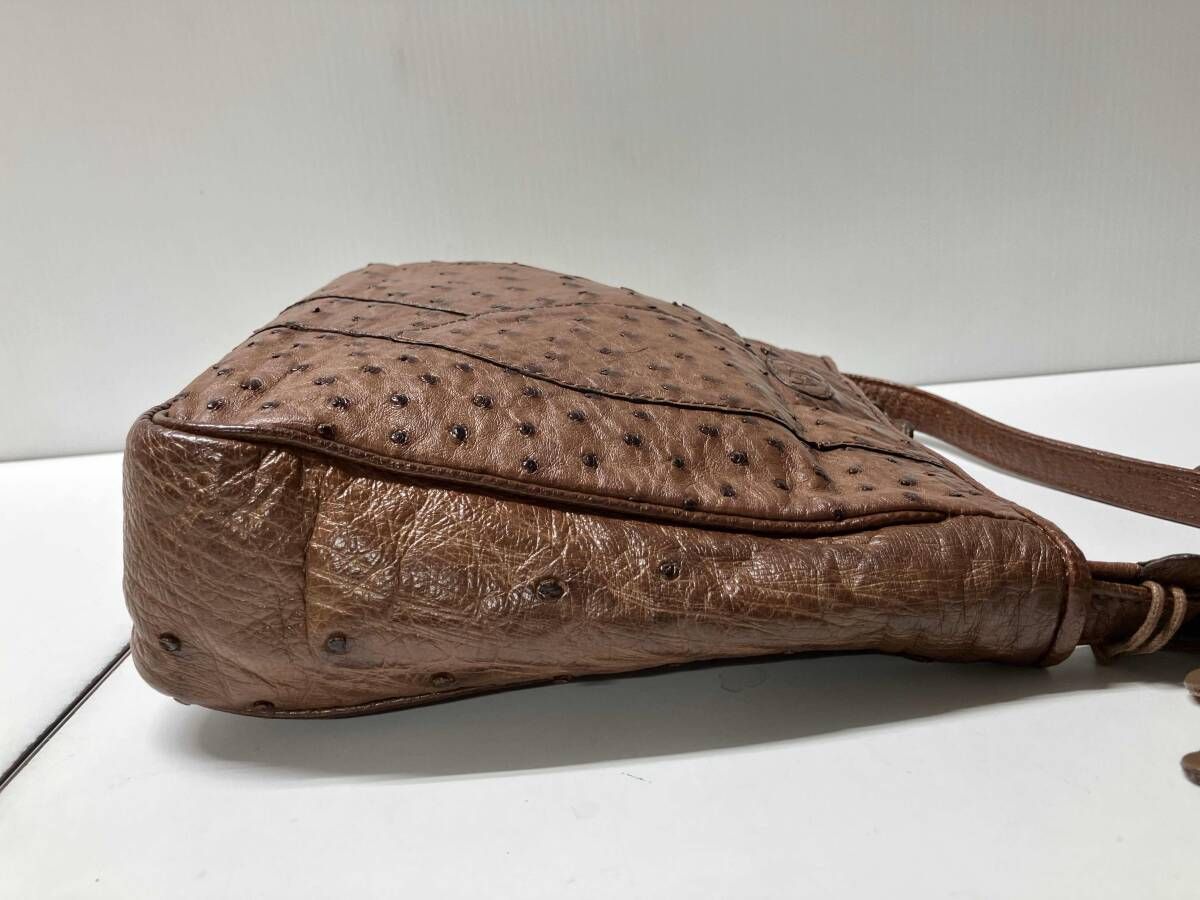 IBIZA イビザ ショルダーバッグ オーストリッチ ブラウン 茶 - メルカリ