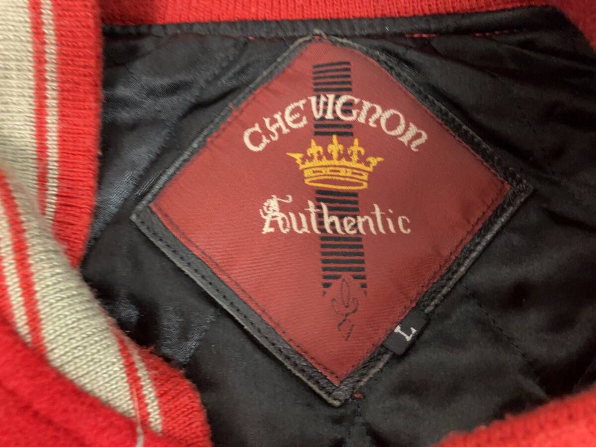 CHEVIGNON シェビニオン スタジャン 袖レザー 521513-2502 サイズL