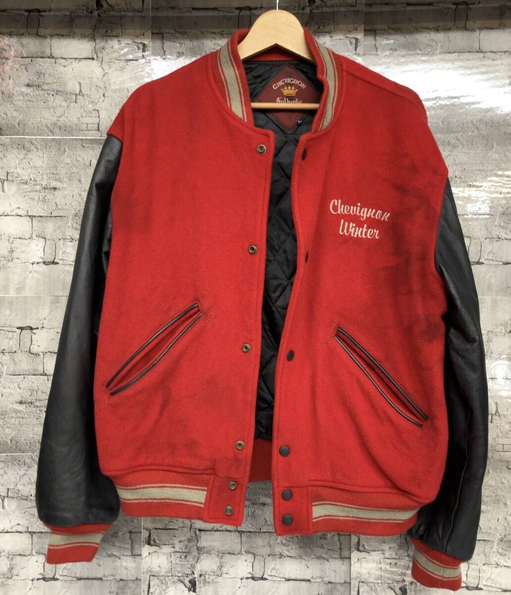 CHEVIGNON シェビニオン スタジャン 袖レザー 521513-2502 サイズL
