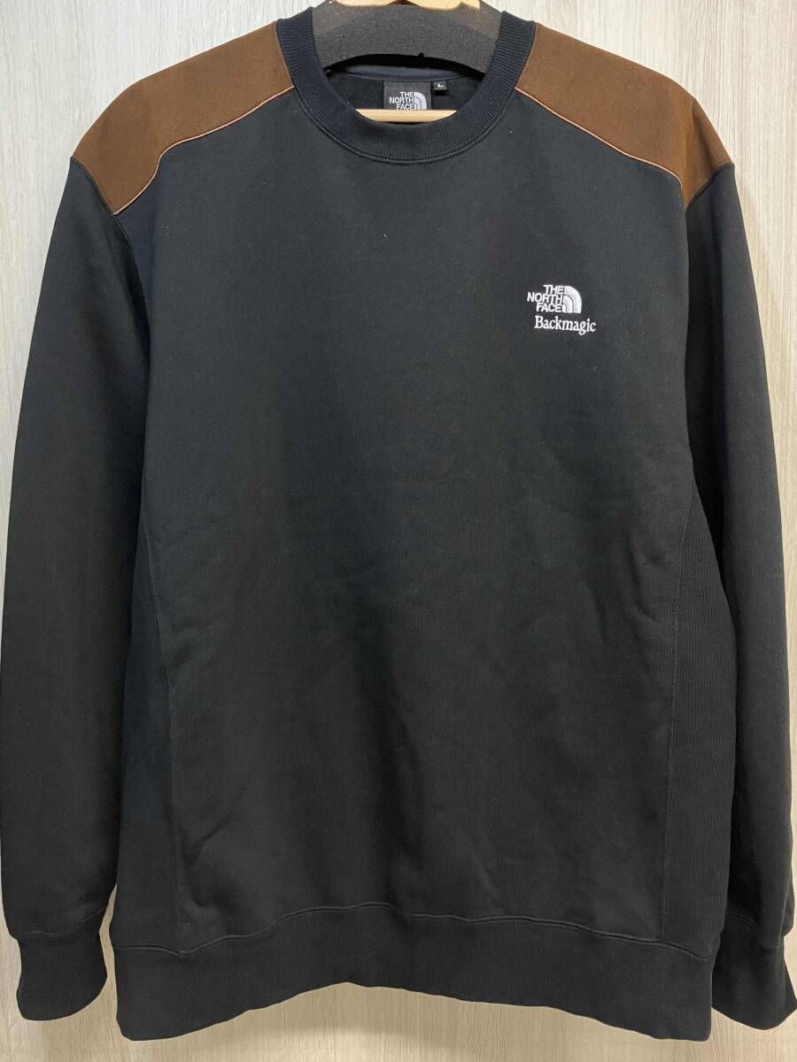 THE NORTH FACE Backmagic クルーネック スウェット ノースフェイス トレーナー バックマジック メンズ L ブラック ブラウン