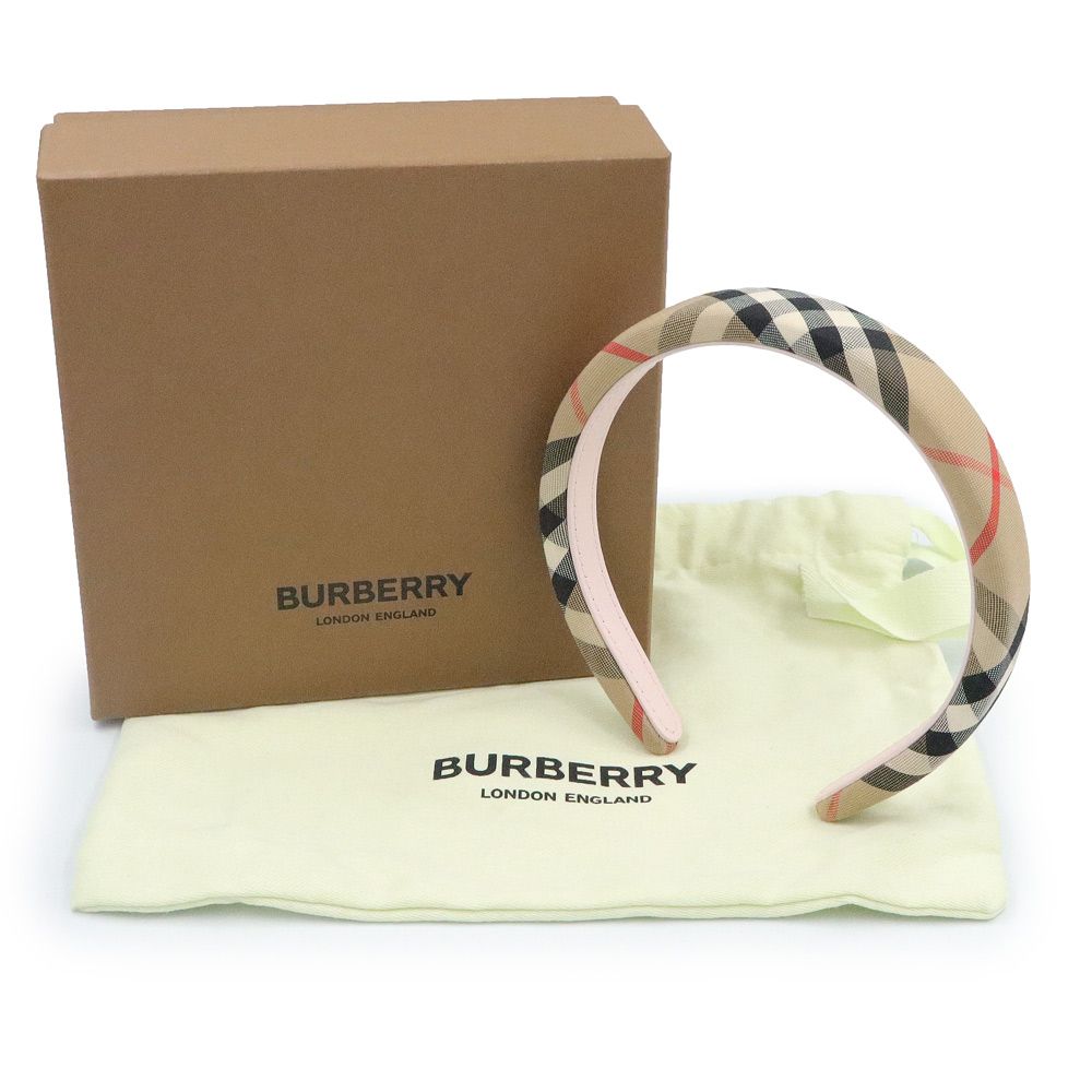 【美品】Burberry カチューシャ バーバリー ヘアアクセサリー ヘッドバンド カチューシャ レザー