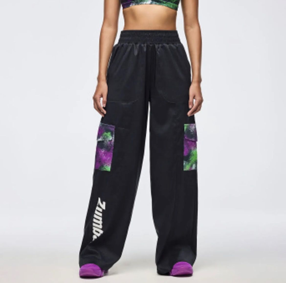 Apres Zumba Wide Leg Woven Cargo Pants ズンバ