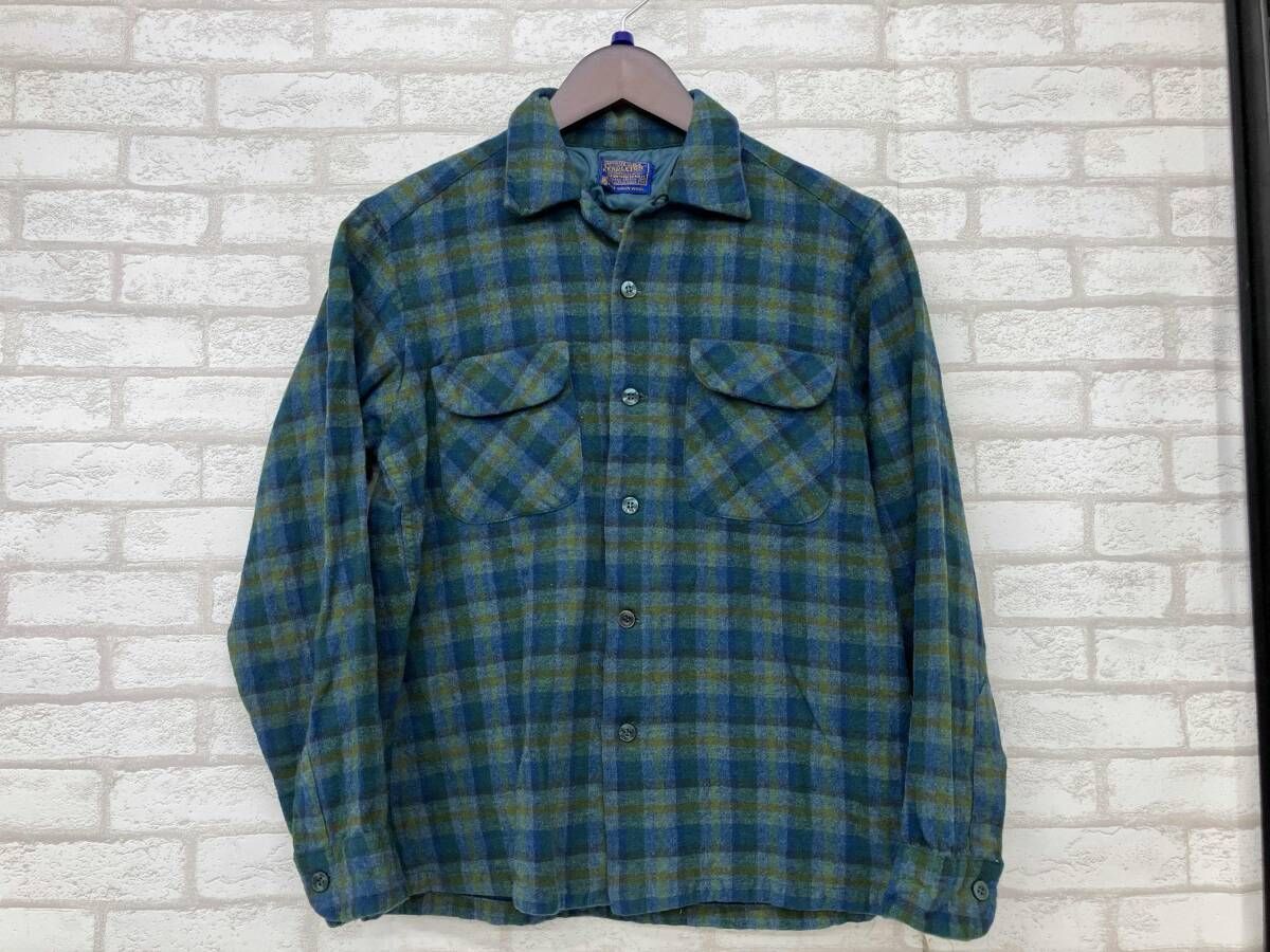 PENDLETON 50~60s ペンドルトン メンズ Mサイズ グリーン ブルー