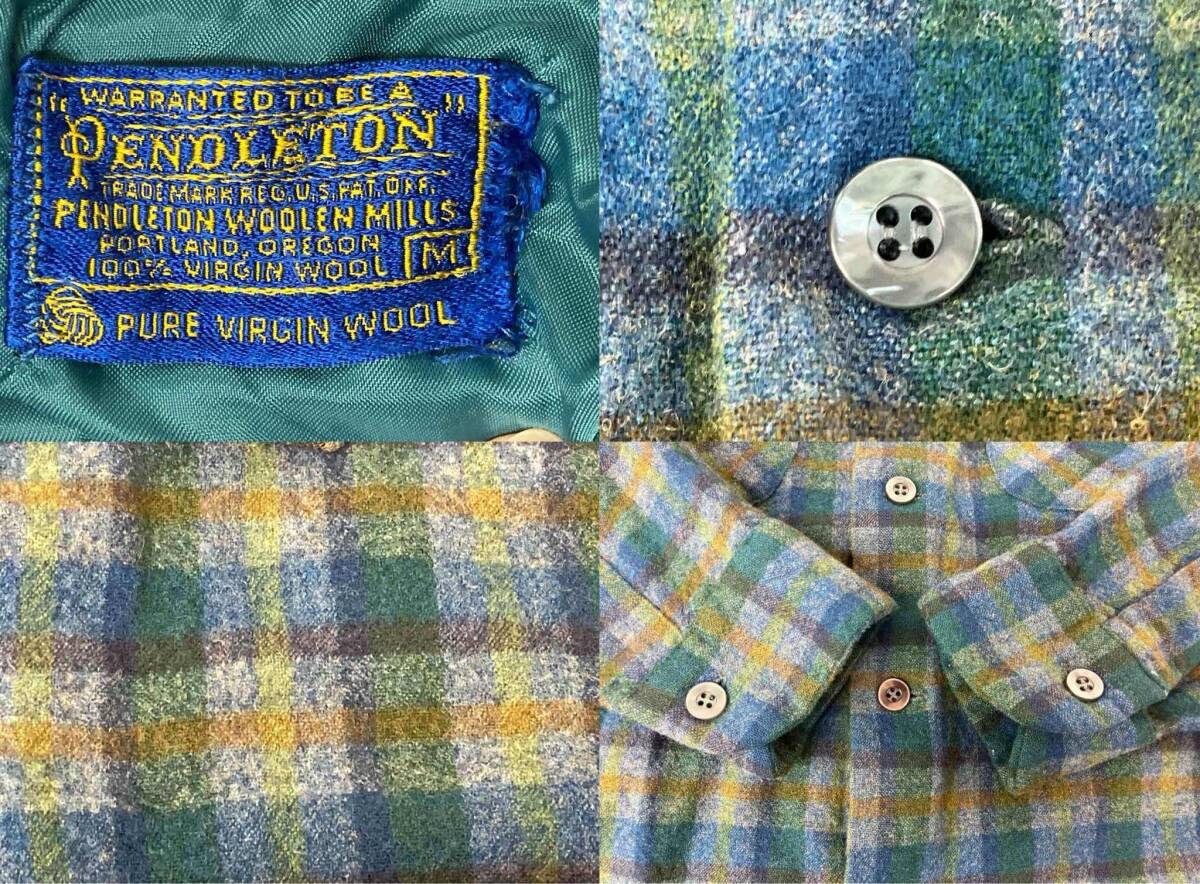 PENDLETON 50~60s ペンドルトン メンズ Mサイズ グリーン ブルー