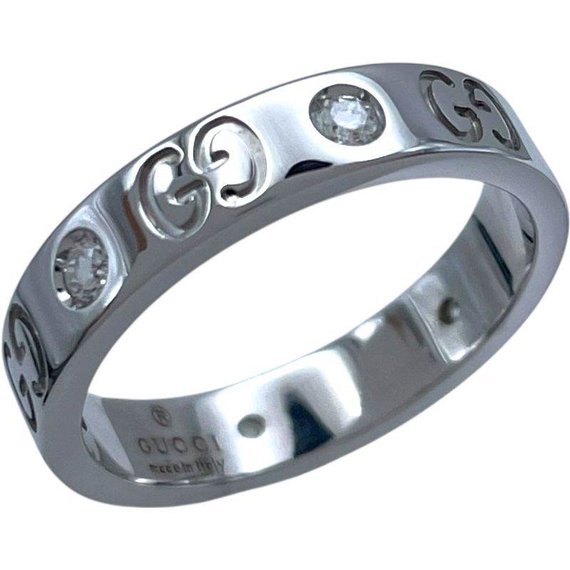 グッチ GUCCI アイコンリング 6 Pダイヤ ホワイトゴールド 750 ダイヤモンド ジュエリー
