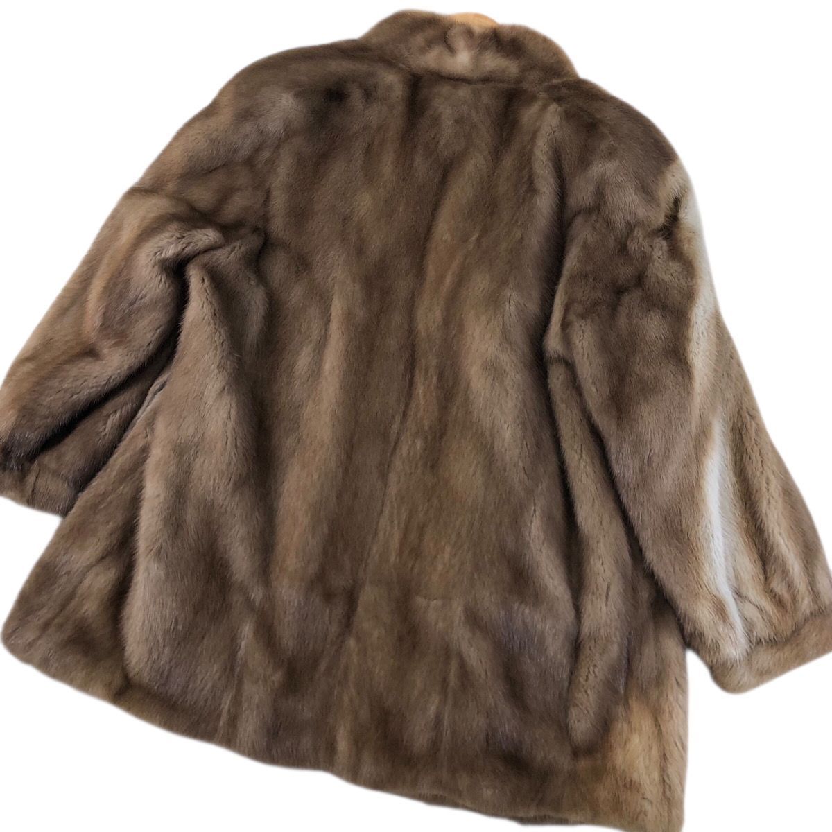 【最終値下げ】EMBA デミバフミンク マキシ丈 リアルファーコート 毛皮 XL 着丈75cm デミバフミンク エンバ ファーコート ミンクコート リアル