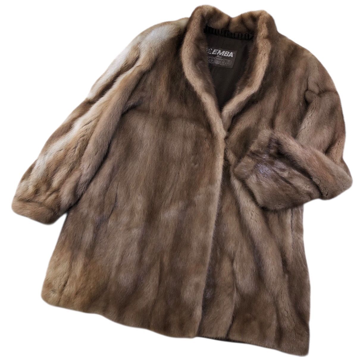 2.8万円からお値下げ◎EMBA エンバ ミンク ファーコート ミドル丈 着丈75cm デミバフミンク エンバ ファーコート ミンクコート リアル