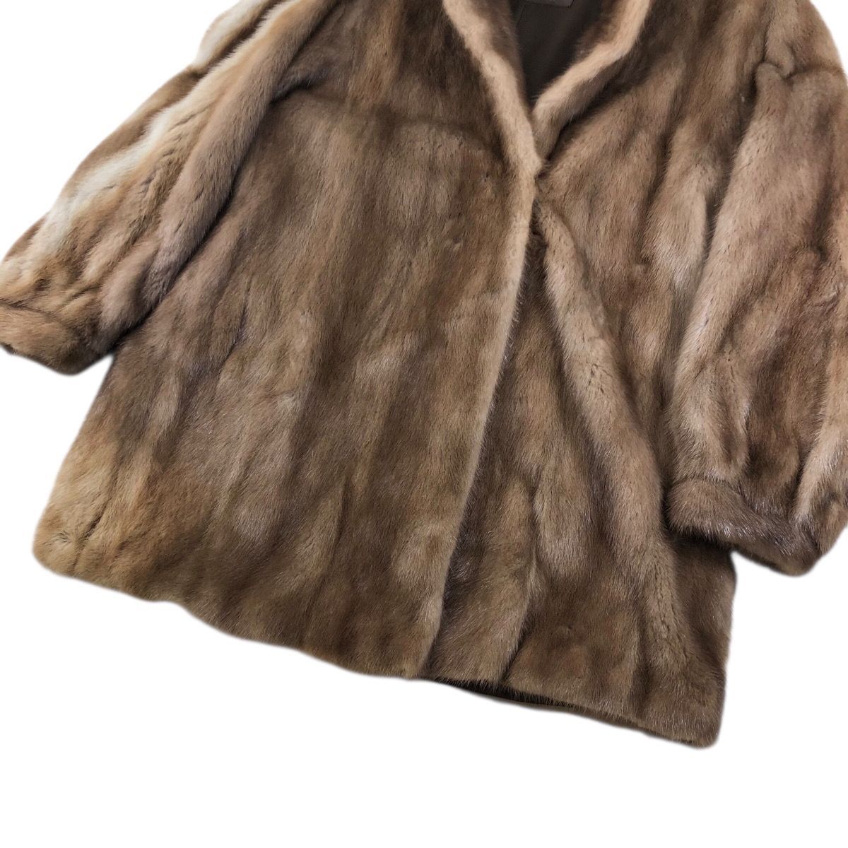 【最終値下げ】EMBA デミバフミンク マキシ丈 リアルファーコート 毛皮 XL 着丈75cm デミバフミンク エンバ ファーコート ミンクコート リアル