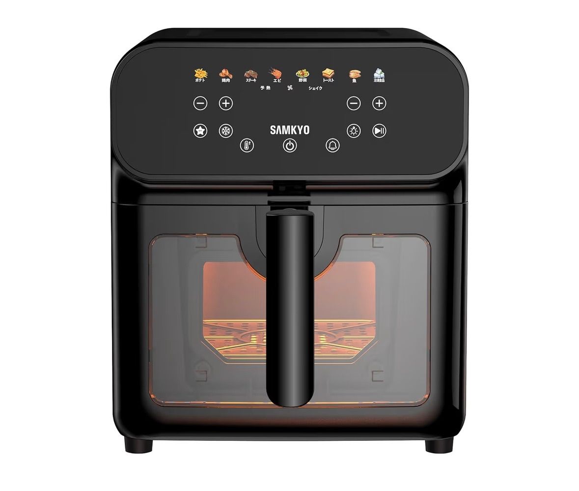 SAMKYO ノンフライヤー 6 2 L 大容量 6人用 エアフライヤー 可視窓 タッチパネル 日本語レシピ付き ノンフライヤー機 快速調理 フライヤー ヘルシー