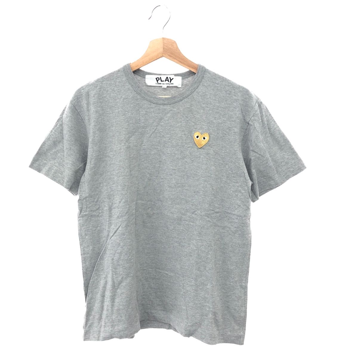 PLAY COMMEdesGARCONS プレイコムデギャルソン 半袖カットソー サイズ:L ハートロゴ/Tシャツ コットン グレー メンズ / 243001003774