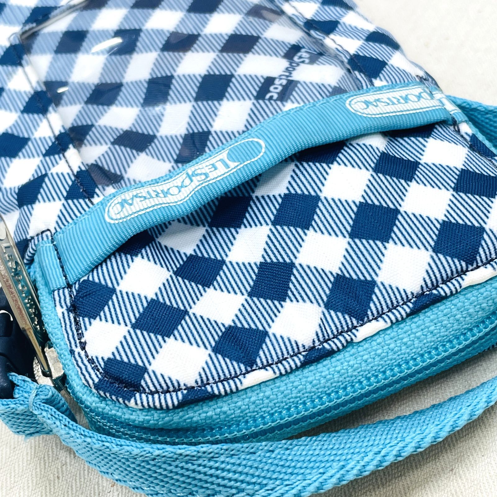 LeSportsac レスポートサック ミニスマホショルダーバッグ 青系