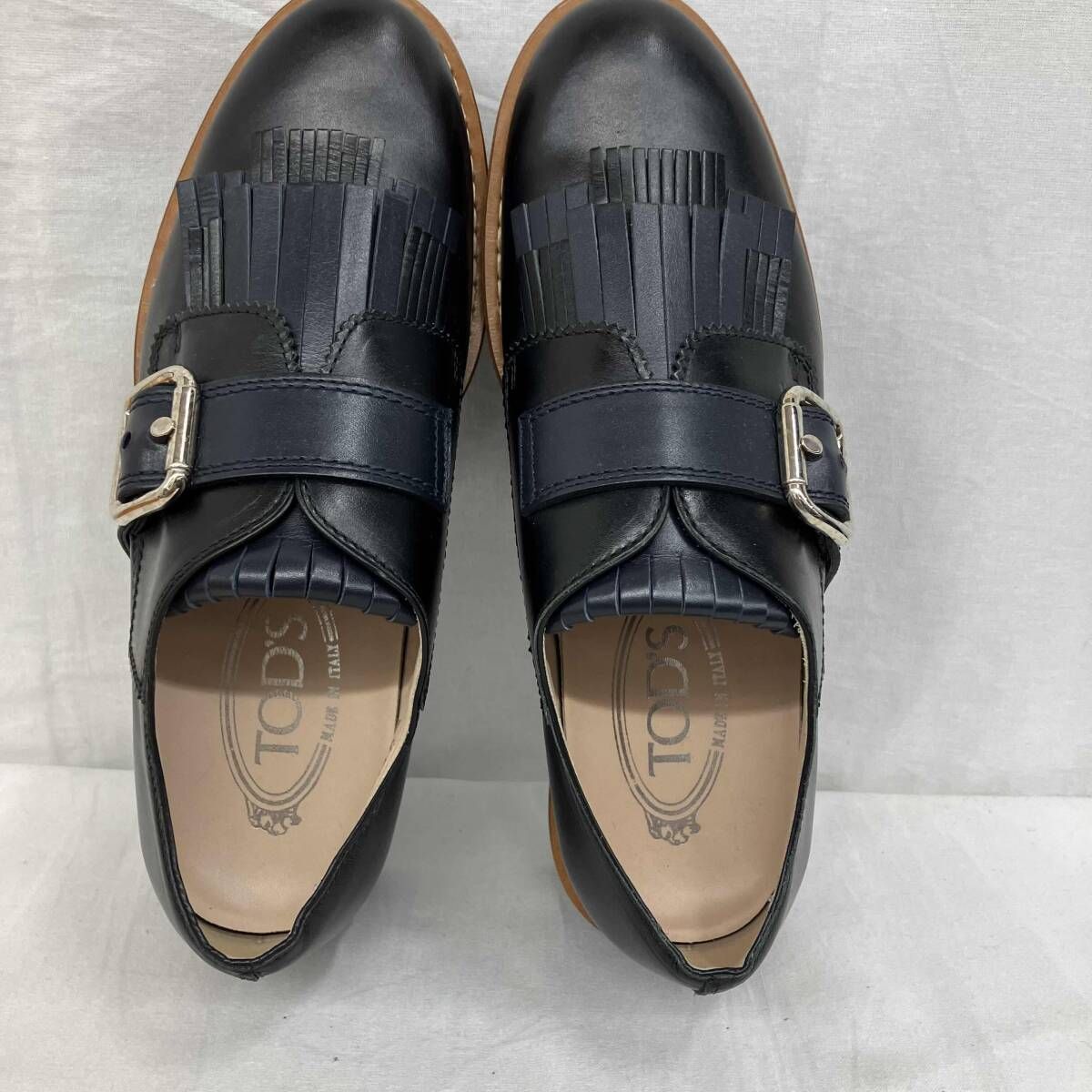 TOD'S/トッズ/ローファー/フリンジ/ネイビー/35.5/約22～22.5cm - メルカリ
