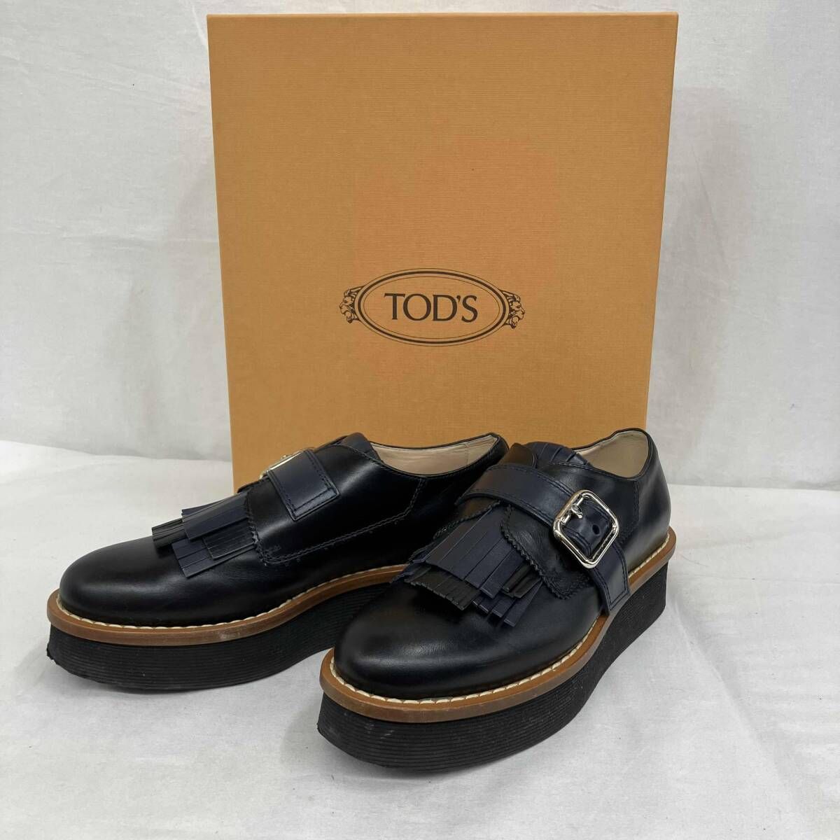 TOD'S/トッズ/ローファー/フリンジ/ネイビー/35.5/約22～22.5cm - メルカリ