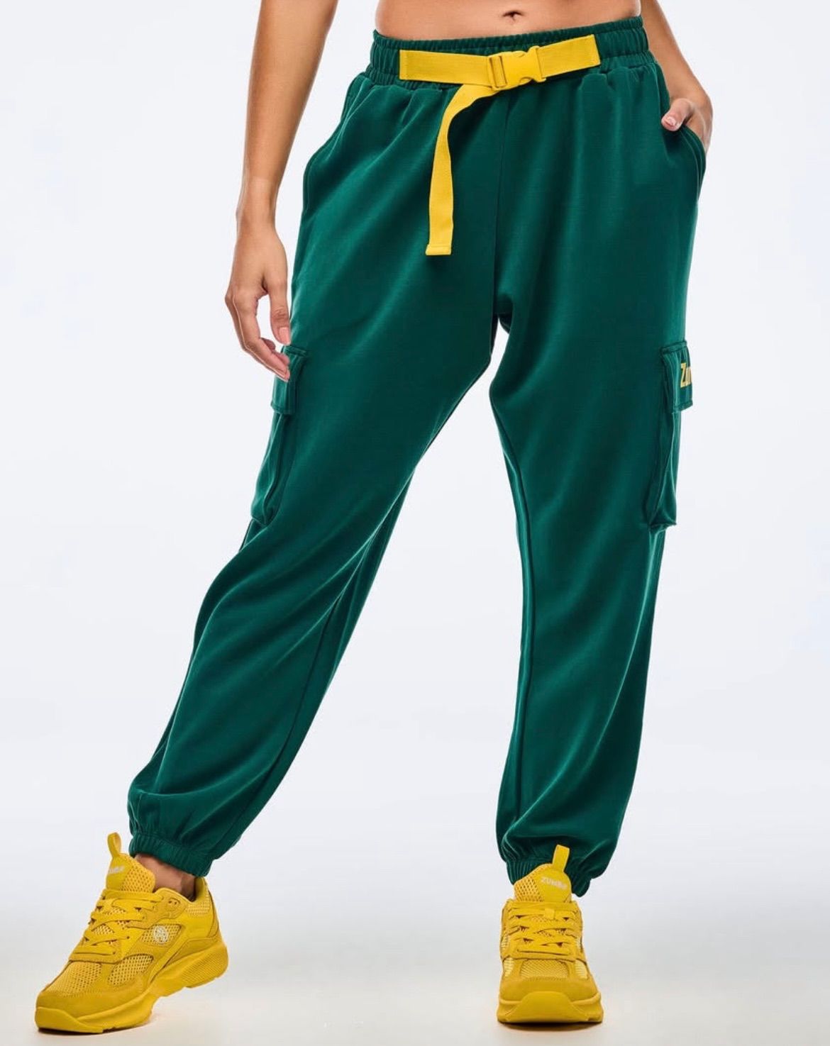 Apres Zumba Knit Slouch Cargo Pants With Belt ズンバ