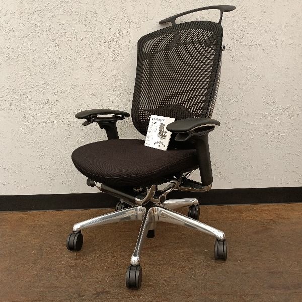 オカムラ オフィスチェア 肘あり コンテッサセコンダ CC 84 BS FPC 1 製 ブラック 可動肘 座クッション デスクチェア チェア イス 椅子