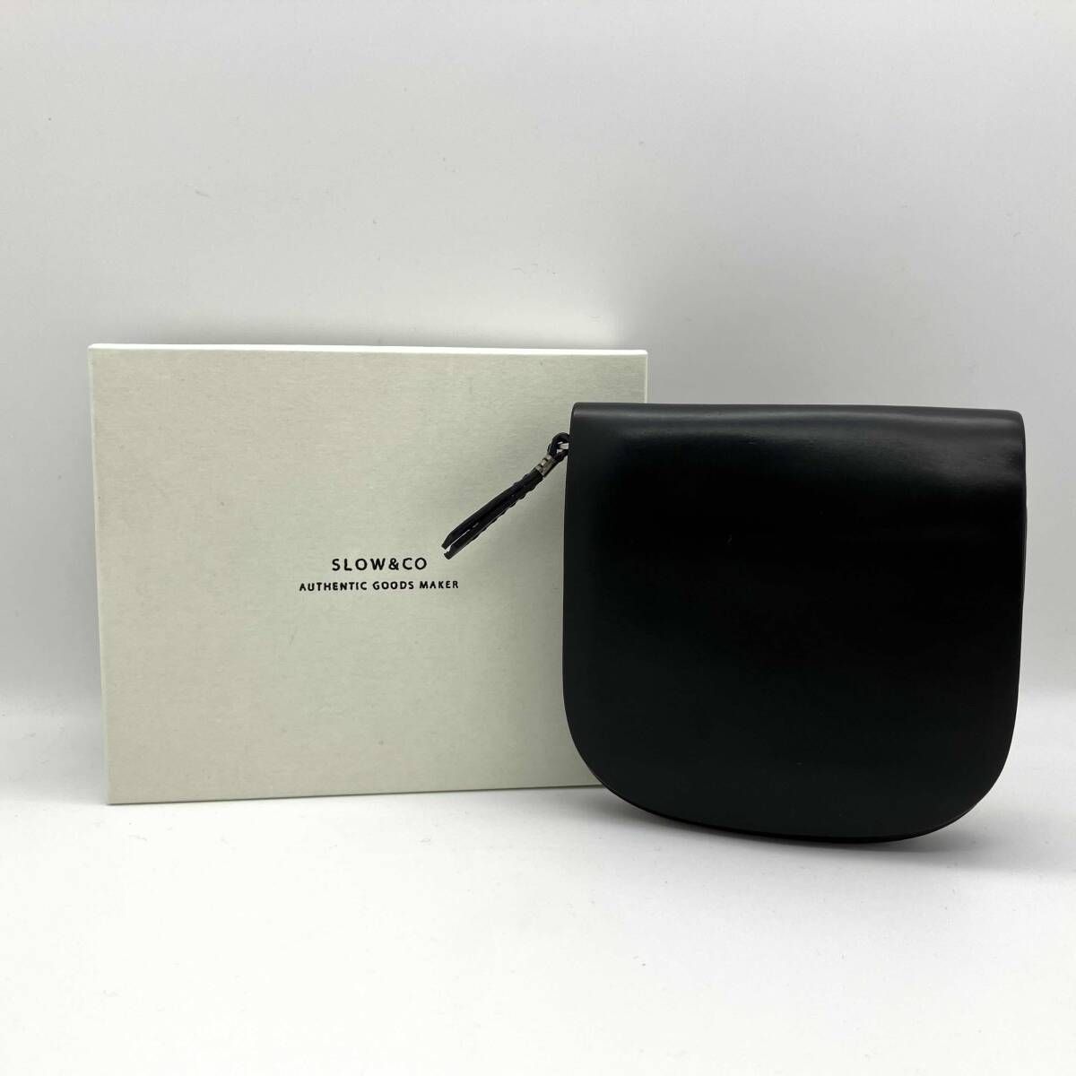 SLOW-CO 二つ折り財布 小銭入れあり ブラック