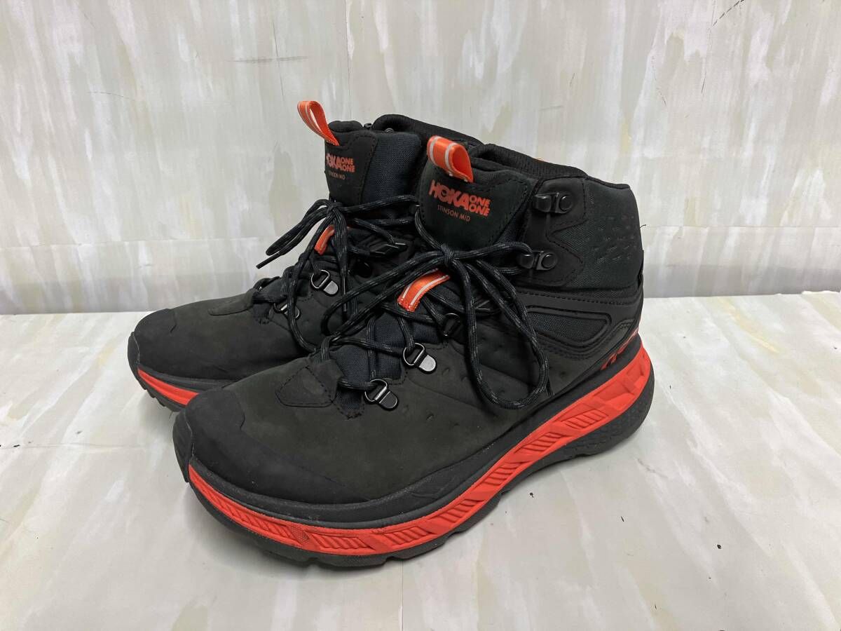HOKA ONE ONE STINSON MID GORE-TEX ホカ オネオネ スティンソンミッド ゴアテックス トレッキングブーツ FE1219L ブラック オレンジ 26cm