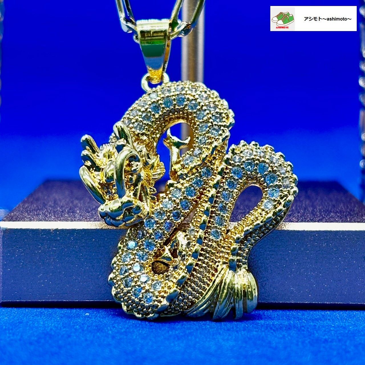 ☆龍 ネックレス ドラゴン ゴールド キュービックジルコニア 幸運 開運