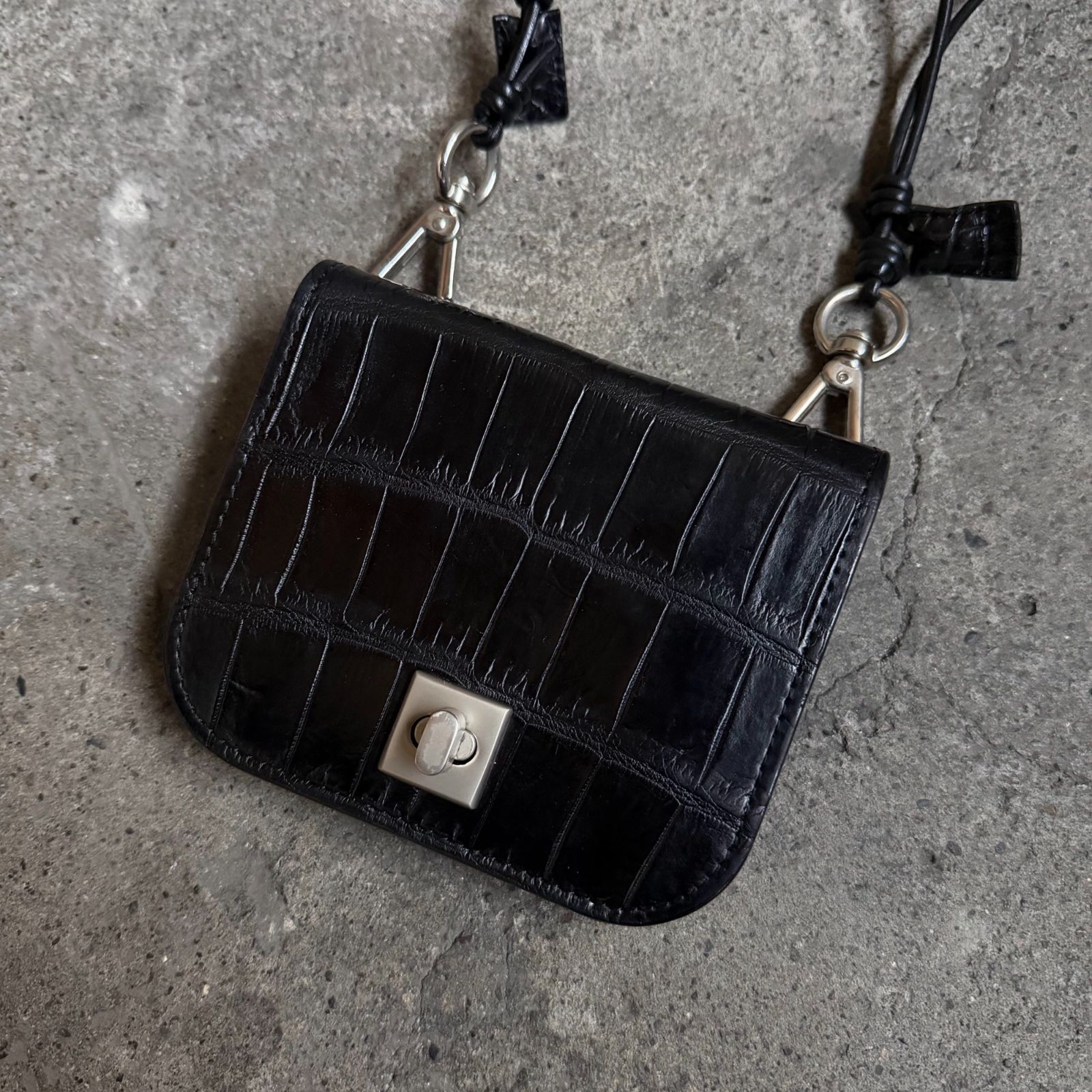 ITTI CRISTY WLT SHOULDER CROCO イッチ クロコダイルレザー アコーディオン 財布