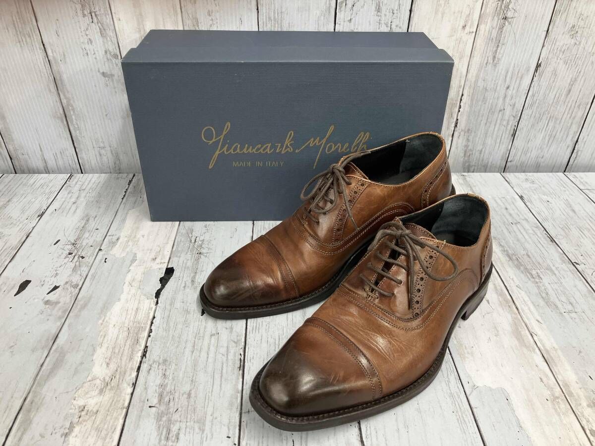 G.H.moreli ジャンカルロモレリ ウイングチップ サイズ表記40 ブラウン 箱あり